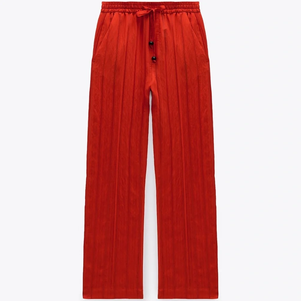 ZARA Textured pants size Large - Picture 4 of 9